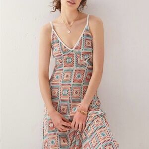 Cecilia Prado Anthropologie Crochet Knit Cottage Boho Dress